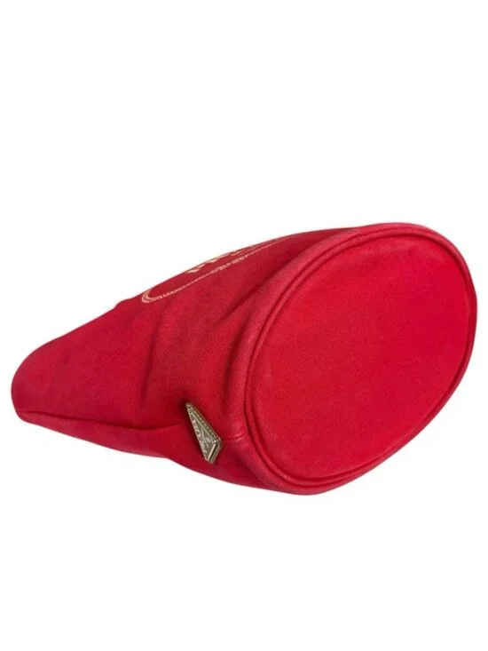 ★SOLD★ Prada Canapa Fabric Shoulder Bag Canvas Red - Picture 6 of 10